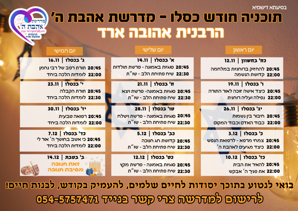 מדרשת אהבת ה' הרבנית אהובה ארד